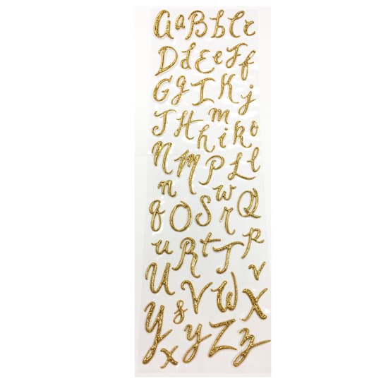 Gold Glitter Puffy Alphabet Stickers by Recollections&#x2122;